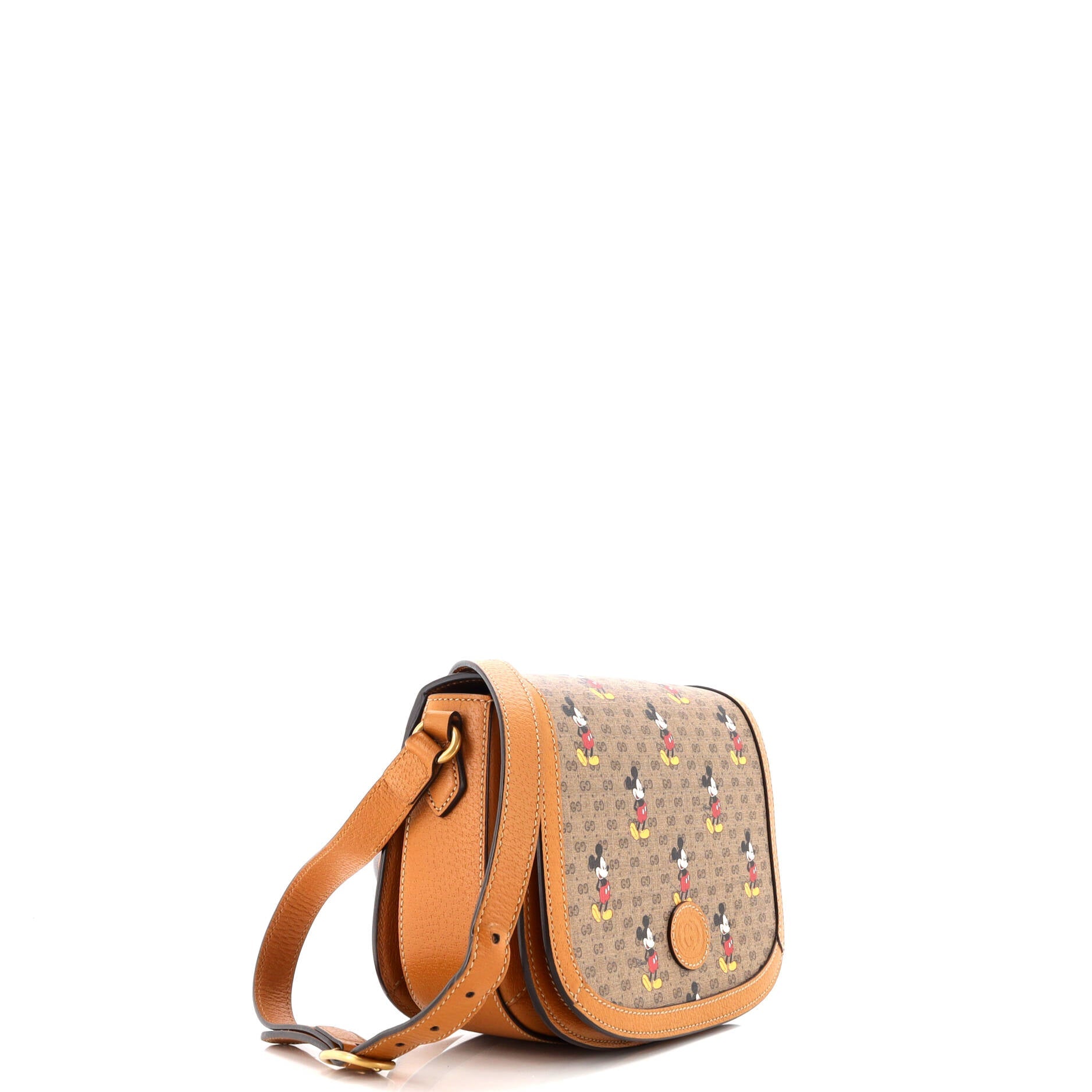 Disney Mickey Mouse Flap Shoulder Bag Printed Mini GG Coated Canvas Small