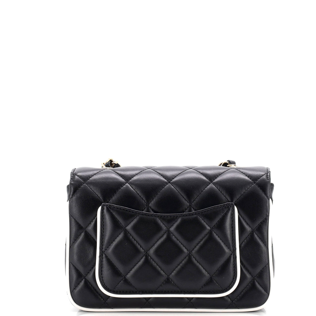 Enamel CC Bicolor Flap Bag Quilted Lambskin Mini