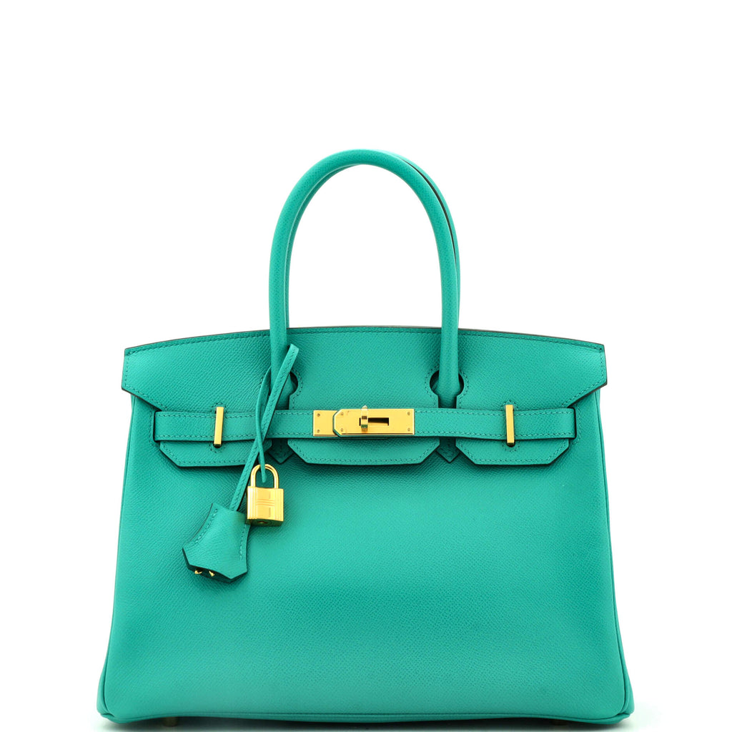 Birkin Handbag Vert Verone Epsom with Gold Hardware 30