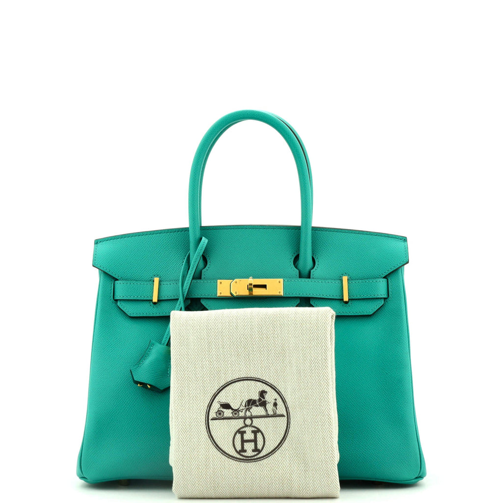 Birkin Handbag Vert Verone Epsom with Gold Hardware 30