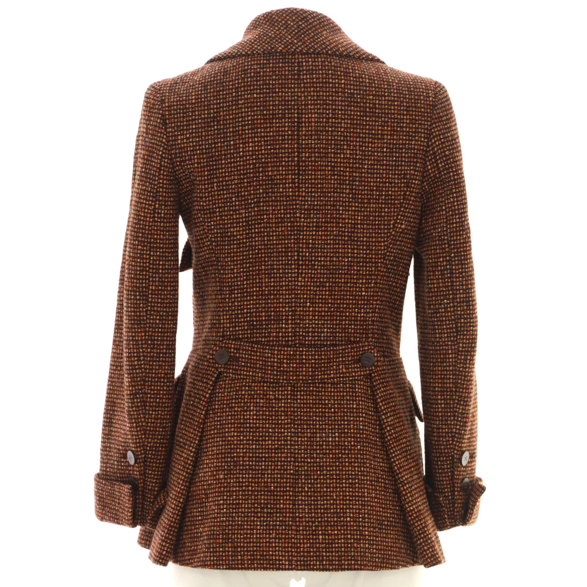 Women's Four Pocket Double Breasted Jacket Multicolor Wool Blend