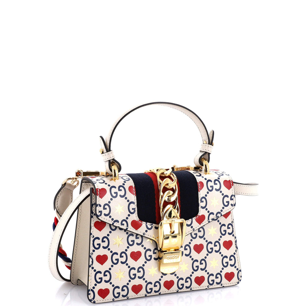 Sylvie Top Handle Bag Limited Edition Valentines GG Printed Leather Mini