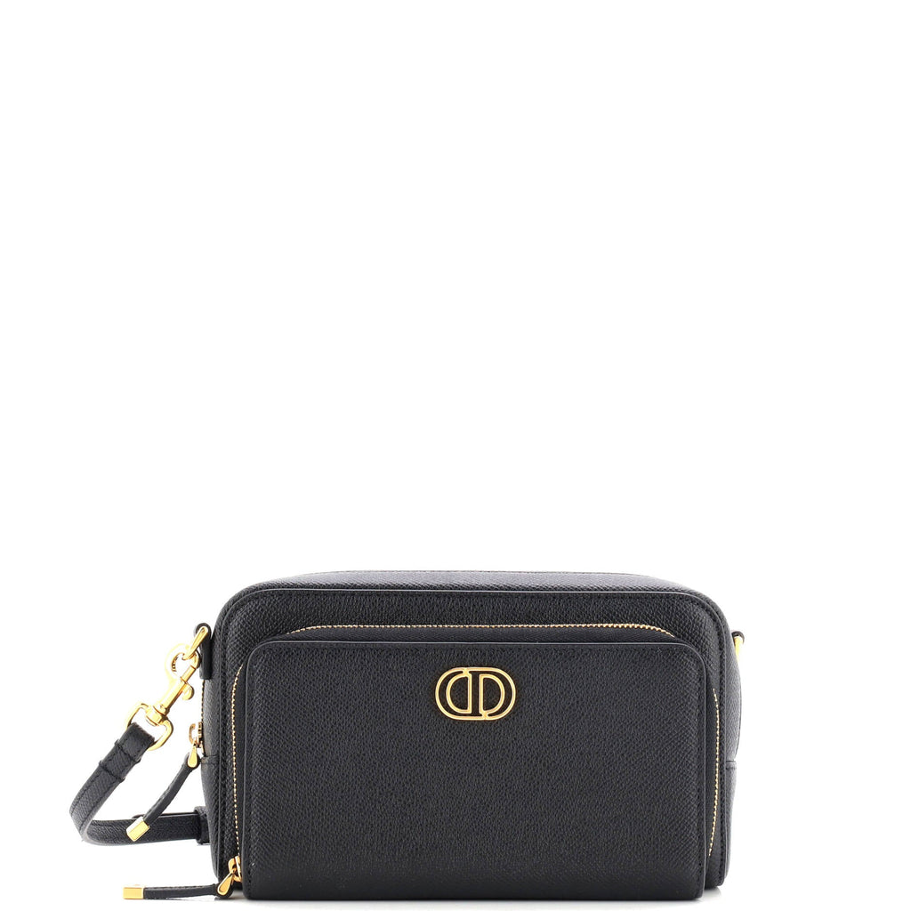 Caro Double Pouch Crossbody Bag Leather