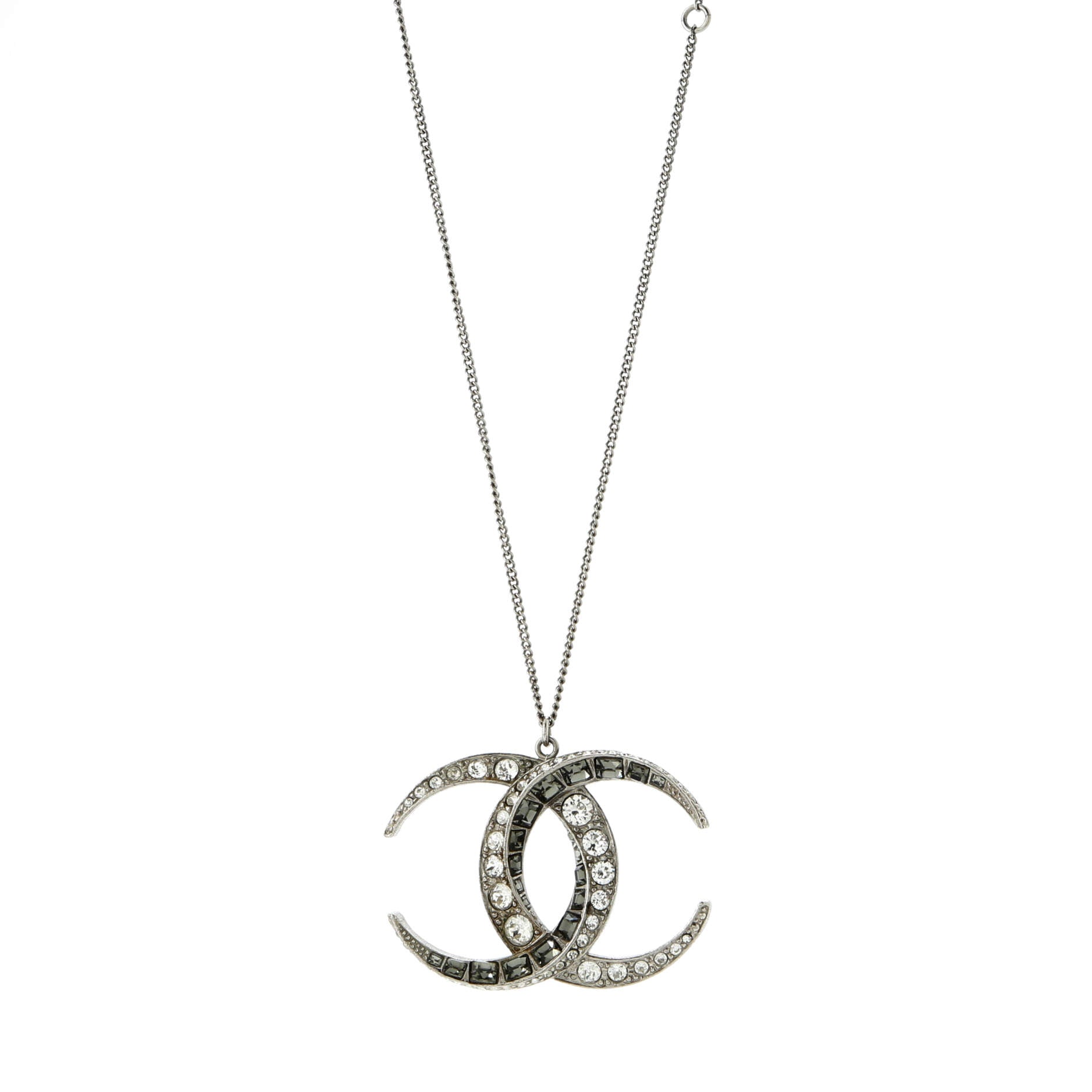 CC Dubai Moon Pendant Necklace Metal with Crystals