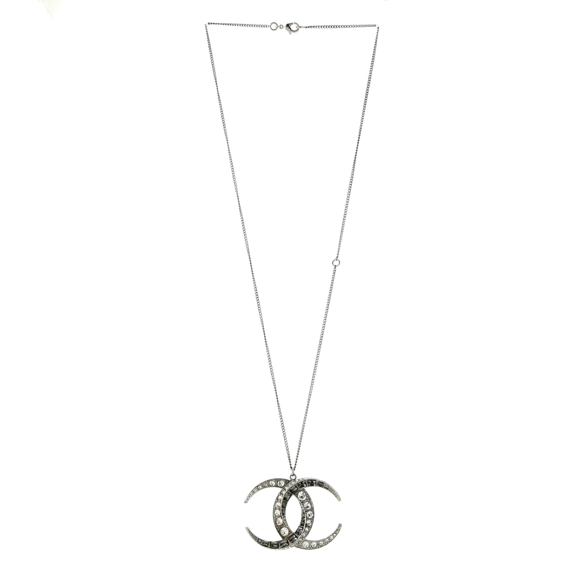 CC Dubai Moon Pendant Necklace Metal with Crystals