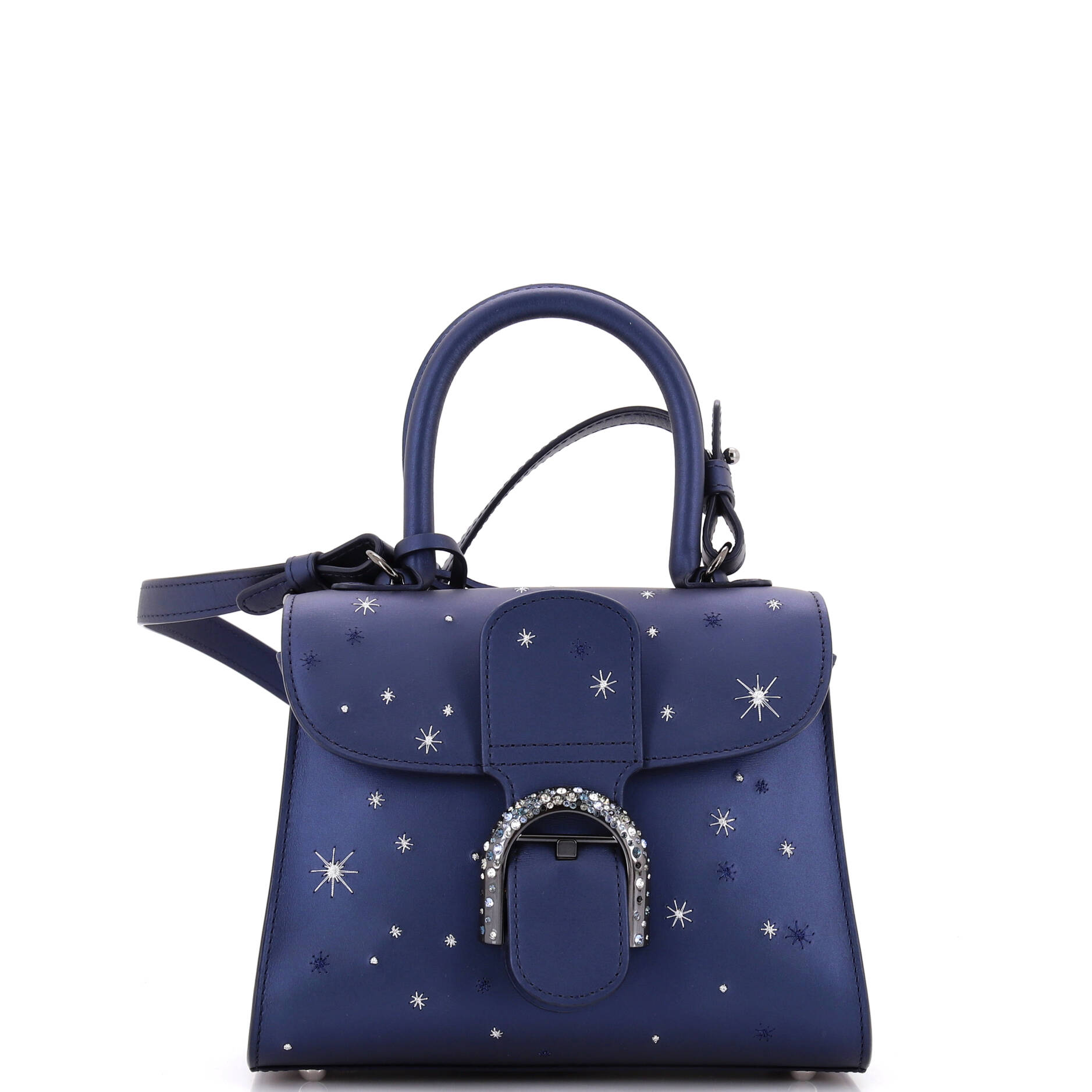 Moonlight Brillant Top Handle Bag Embroidered Leather with Crystals Mini