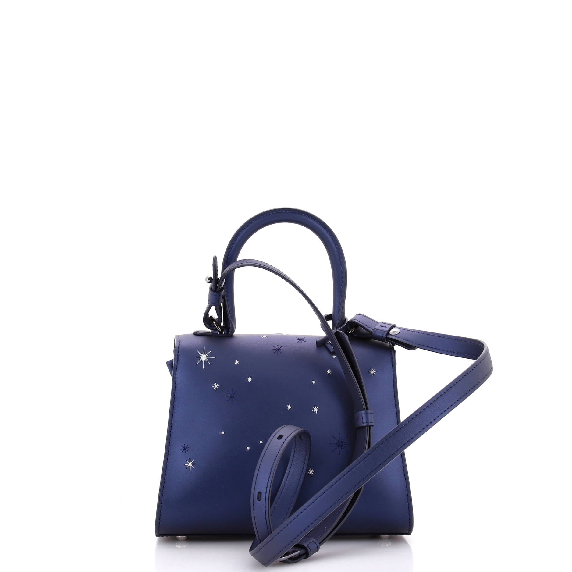 Moonlight Brillant Top Handle Bag Embroidered Leather with Crystals Mini