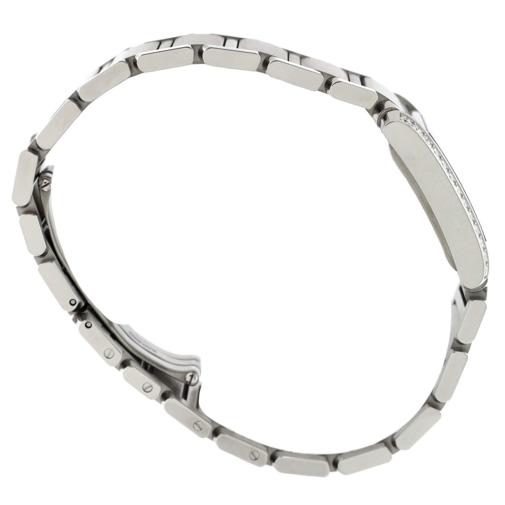 Tank Francaise Quartz Watch Stainless Steel with Diamond Bezel 25