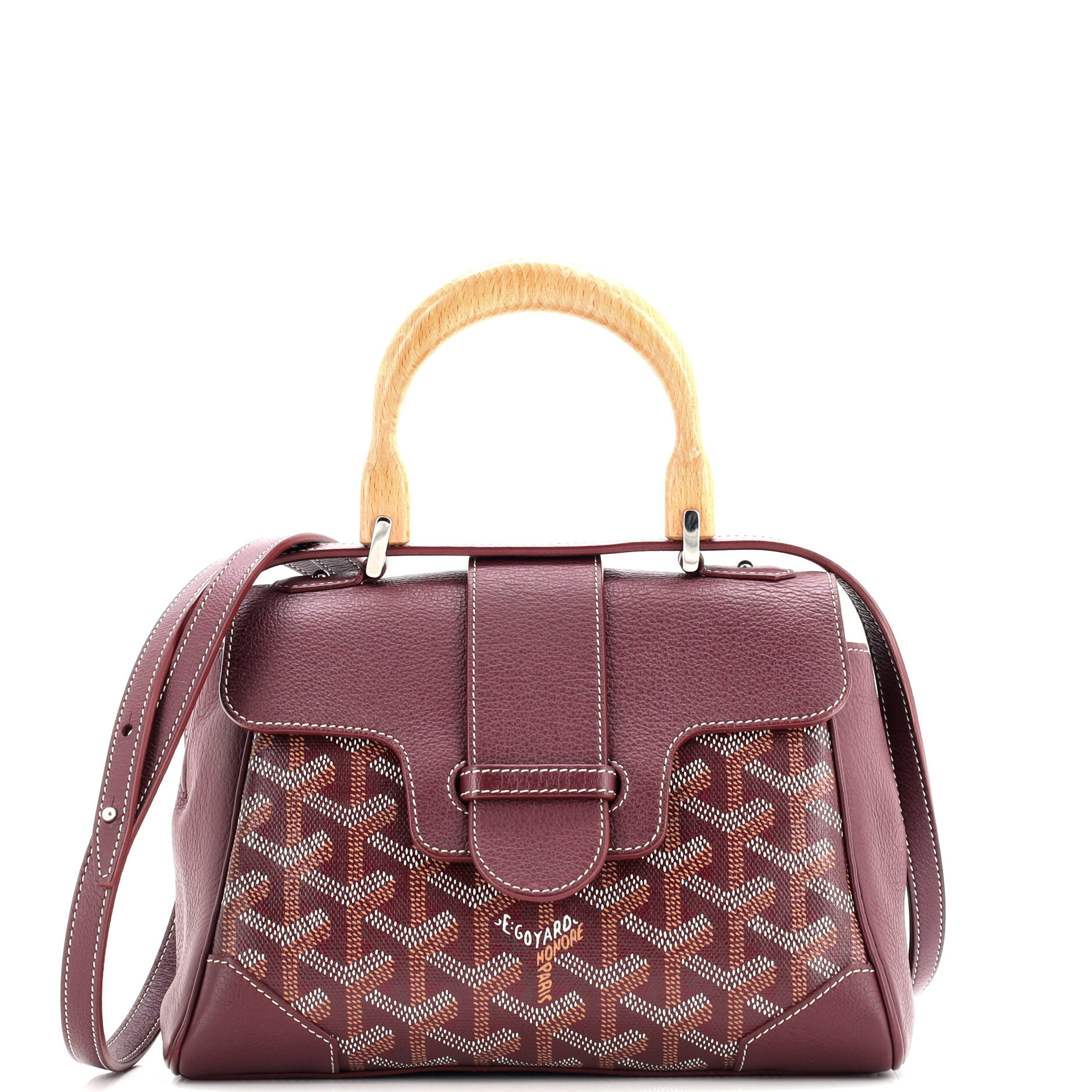 Saigon Top Handle Bag Coated Canvas with Leather Mini
