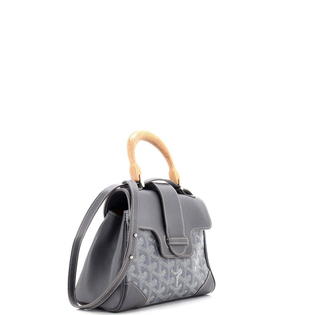 Saigon Top Handle Bag Coated Canvas with Leather Mini