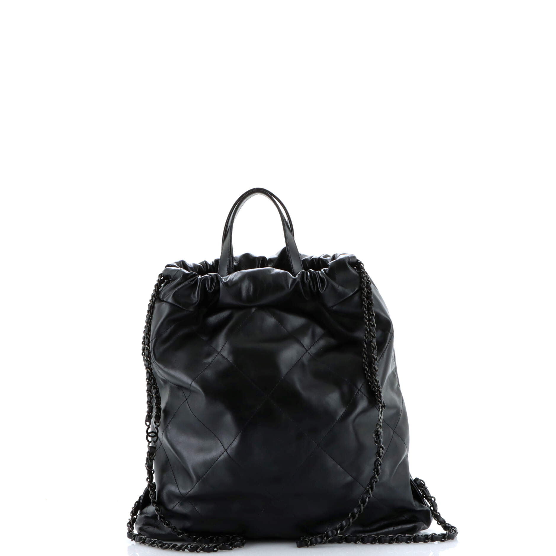 So Black 22 Chain Backpack Quilted Calfskin Large