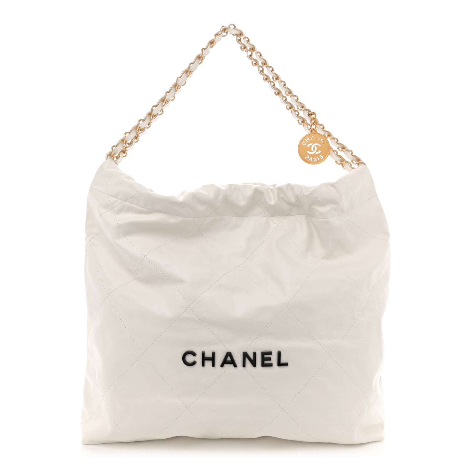 Calfskin Quilted Chanel 22 White