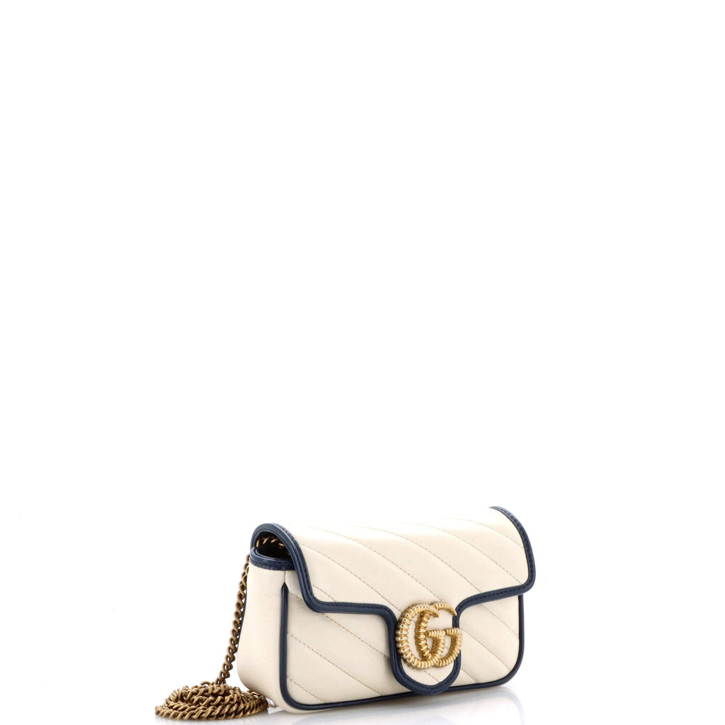 GG Marmont Flap Bag Diagonal Quilted Leather Super Mini