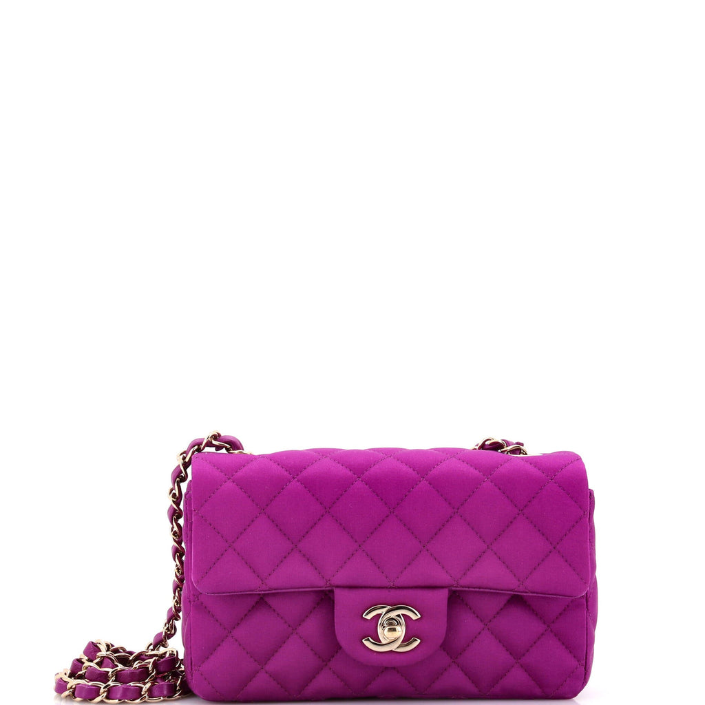 Classic Single Flap Bag Quilted Satin Mini