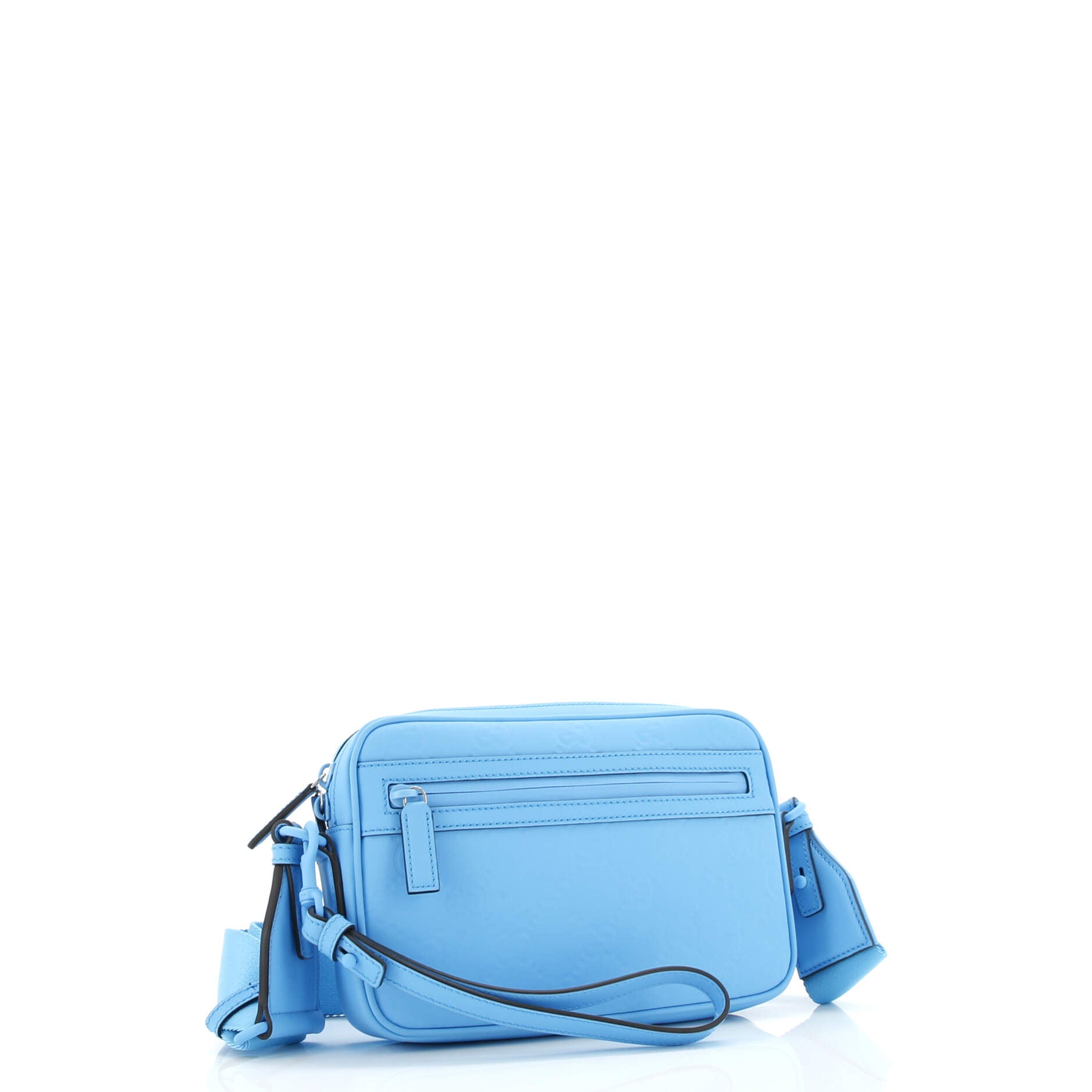 Front Zip Crossbody Bag GG Rubber Effect Leather Small