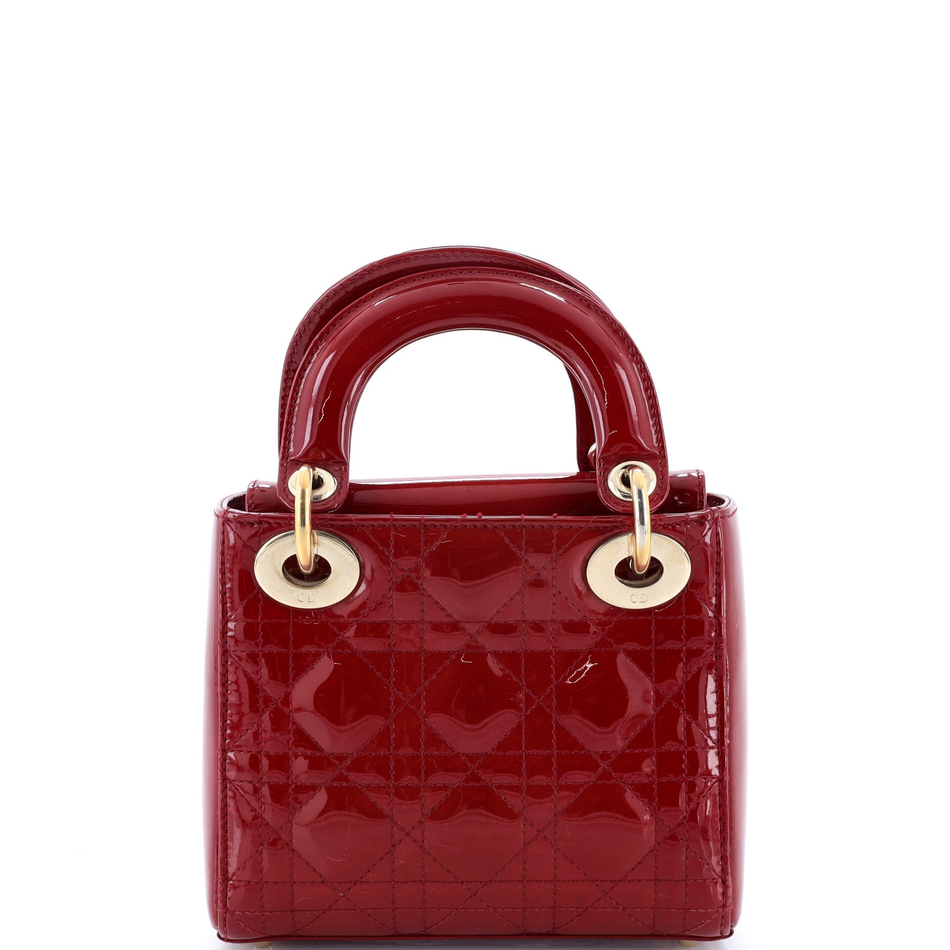 Lady Dior Chain Bag Cannage Quilt Patent Mini