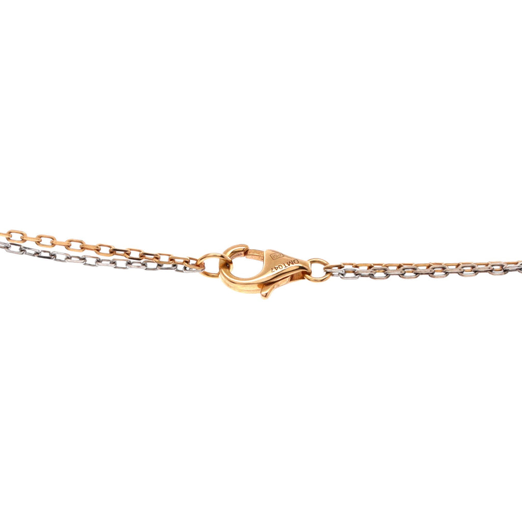 Love 3 Ring Pendant Necklace 18K Rose Gold and 18K White Gold with 6 Diamonds