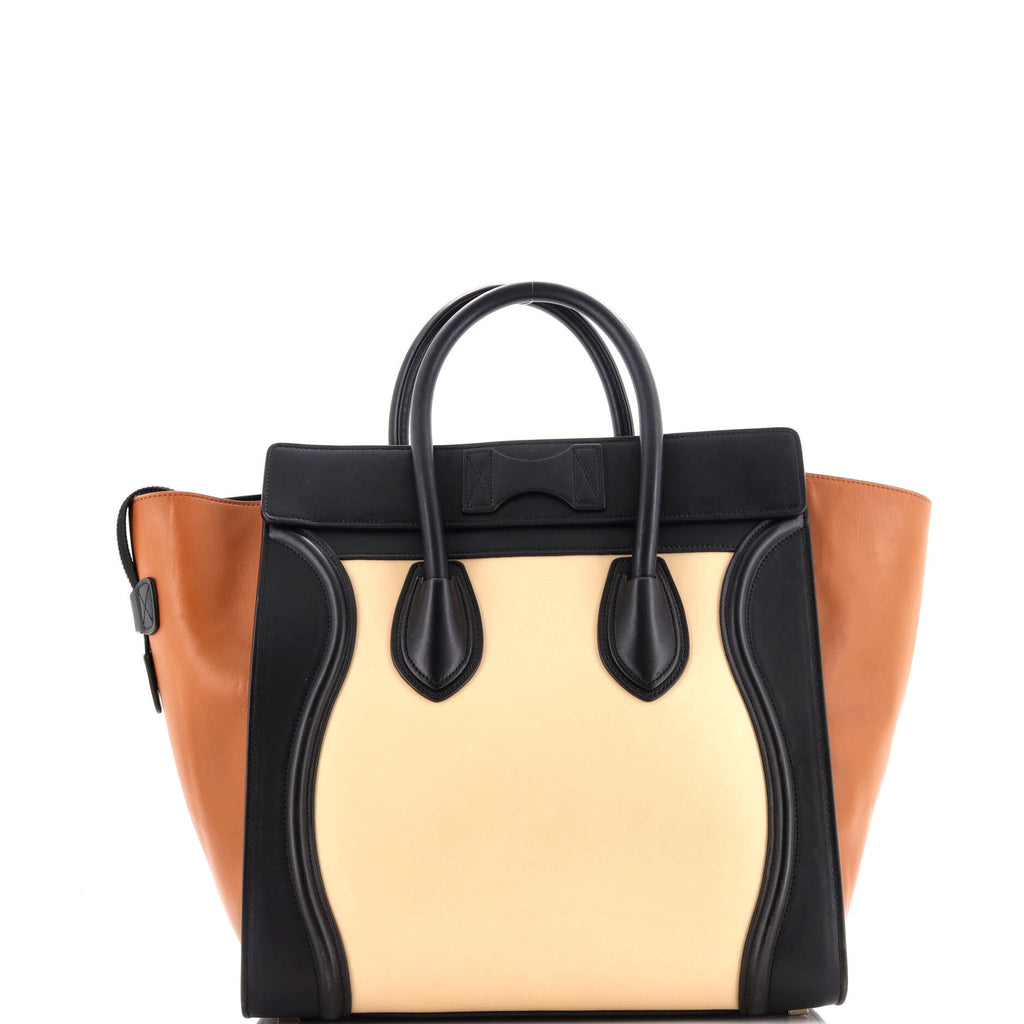 Tricolor Luggage Bag Leather Mini