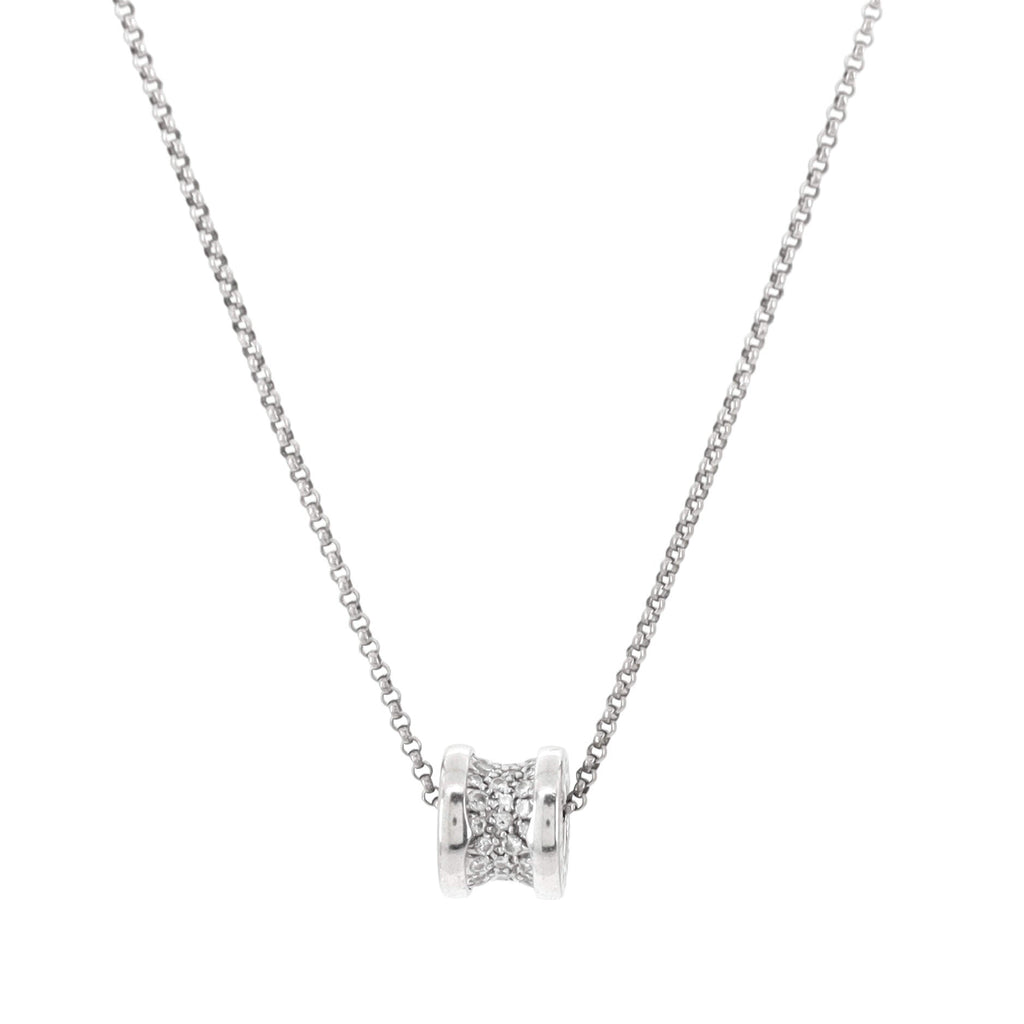 B.Zero1 Pendant Necklace 18K White Gold with Diamonds