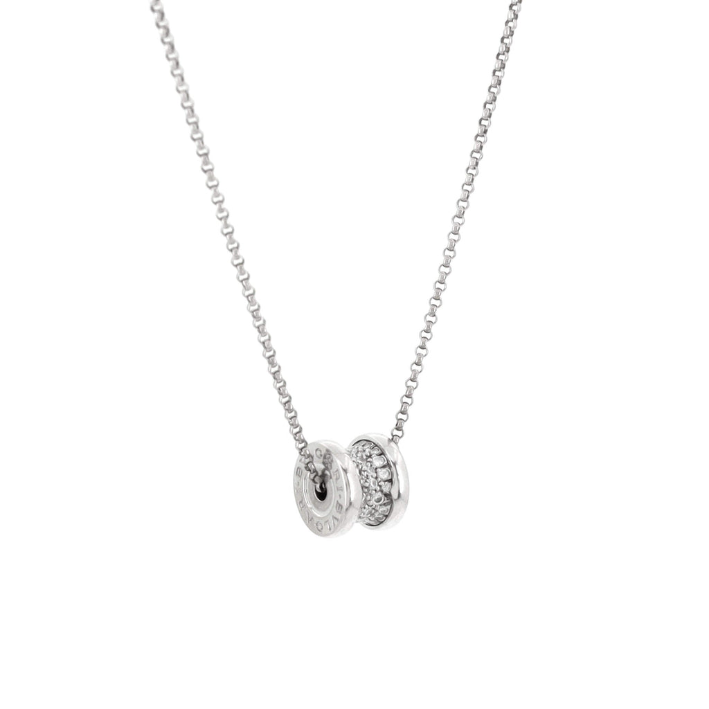 B.Zero1 Pendant Necklace 18K White Gold with Diamonds