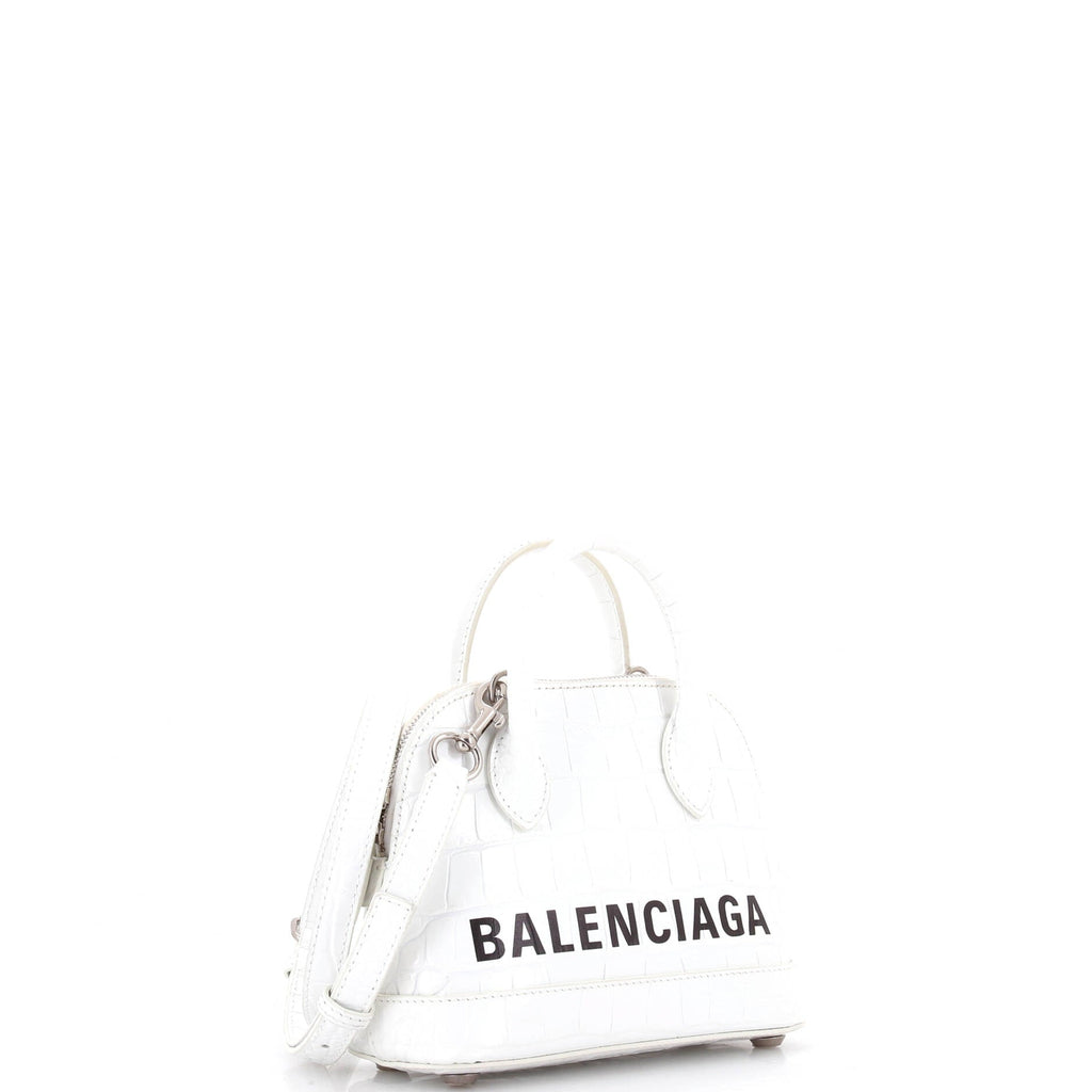 Logo Ville Bag Crocodile Embossed Leather XXS