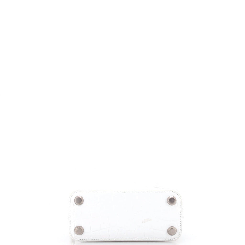 Logo Ville Bag Crocodile Embossed Leather XXS