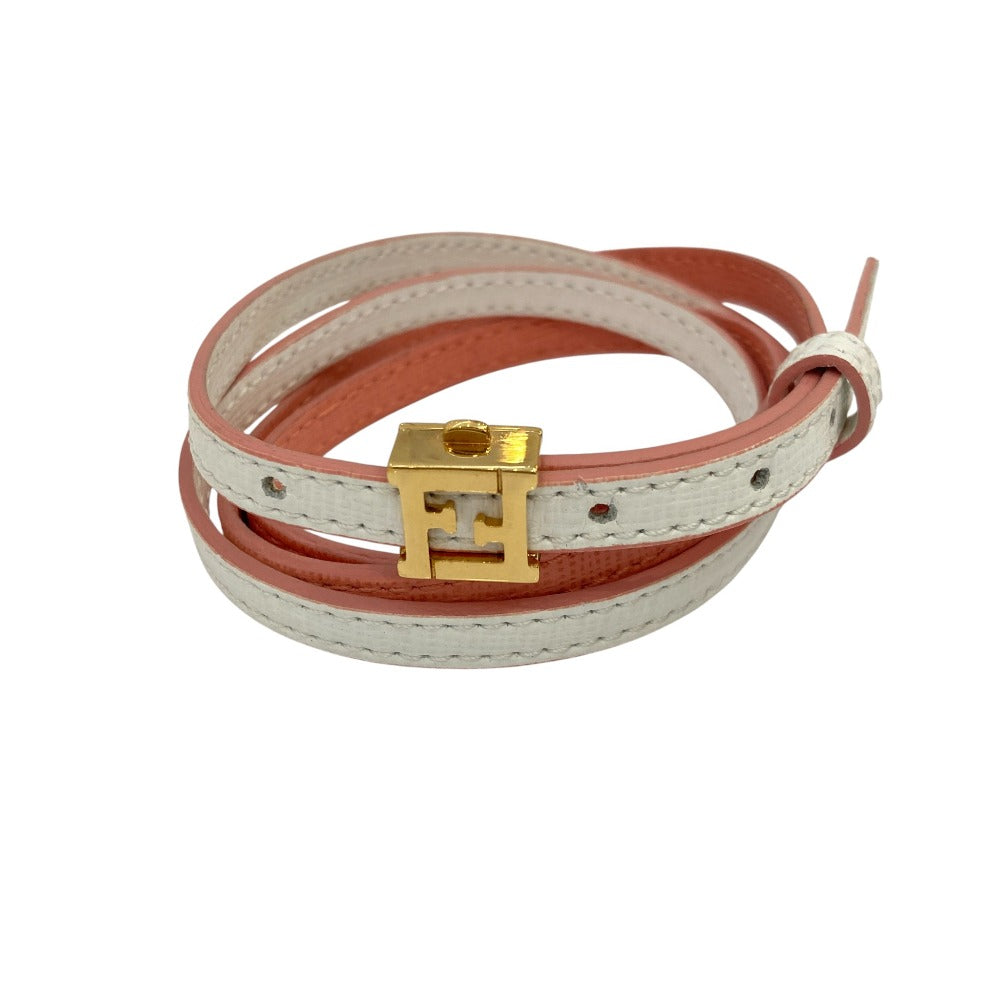 Fendi FF Logo Leather Bracelet