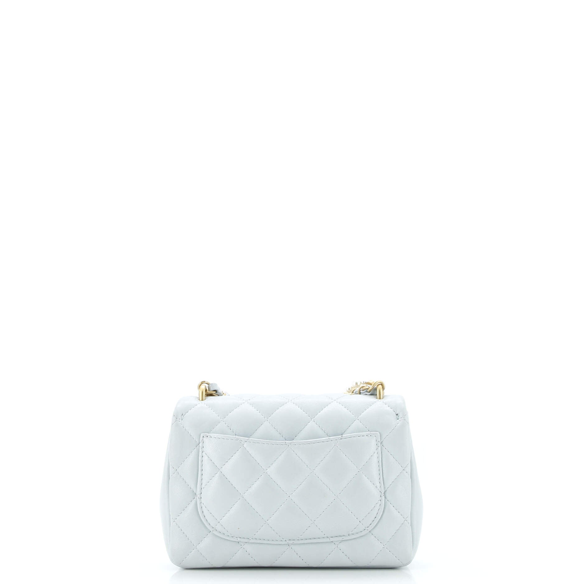 Pearl Twist Square Flap Bag Quilted Shiny Lambskin Mini