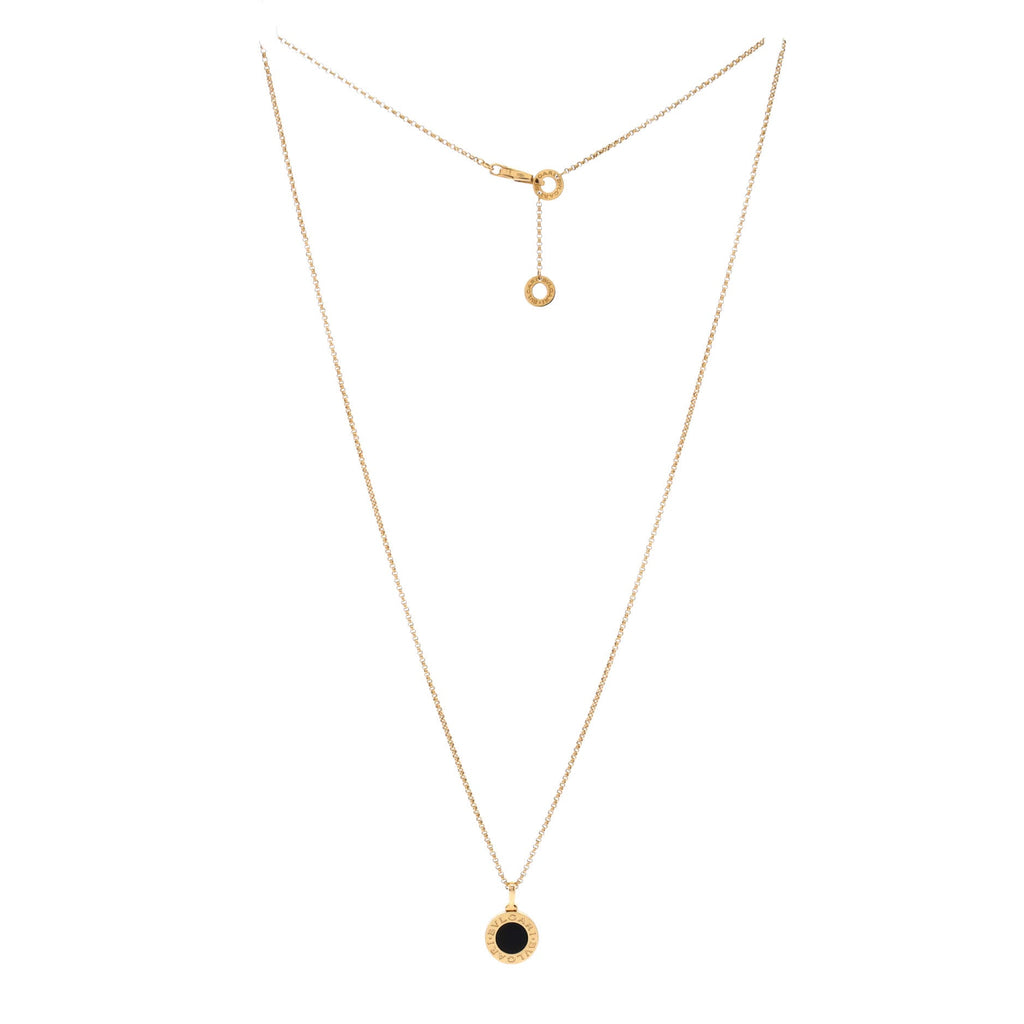 Bvlgari Bvlgari Pendant Necklace 18K Yellow Gold with Onyx