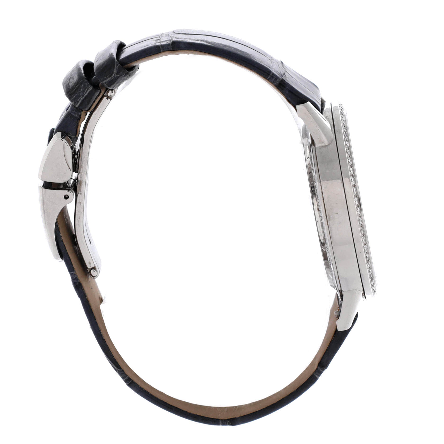 Rendez Vous Night and Day Automatic Watch Stainless Steel and Alligator with Diamond Bezel 34