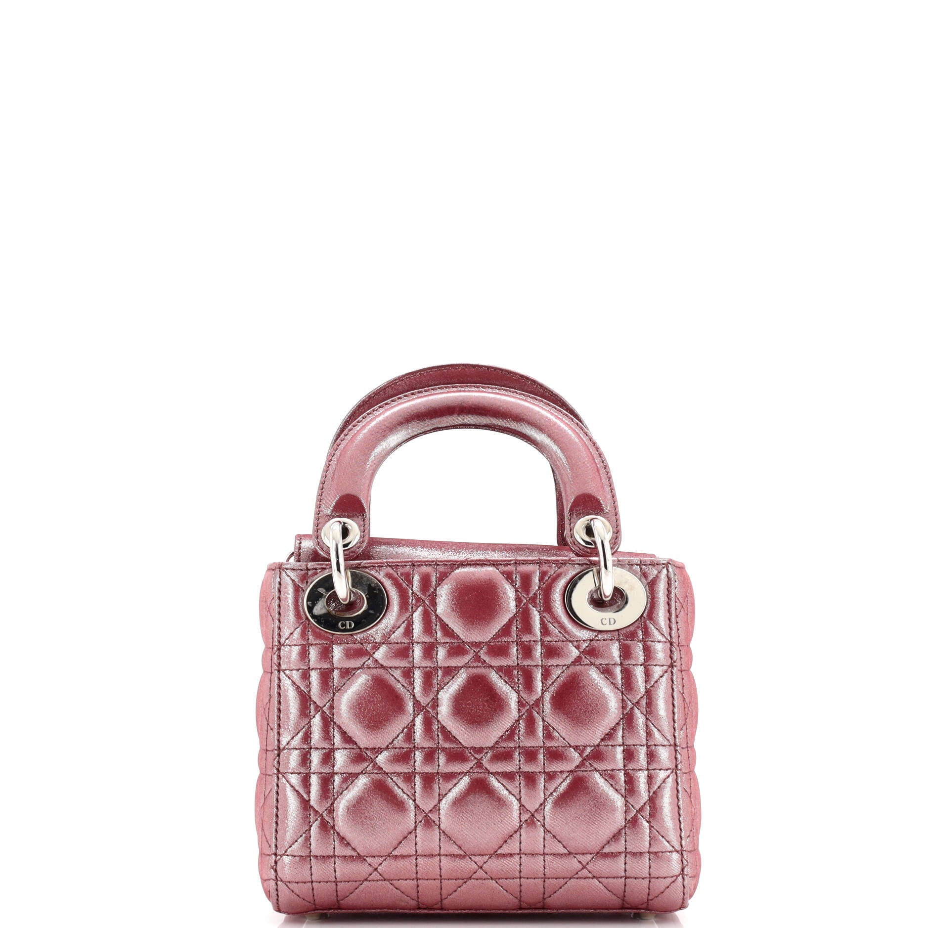 Lady Dior Chain Bag Cannage Quilt Iridescent Leather Mini