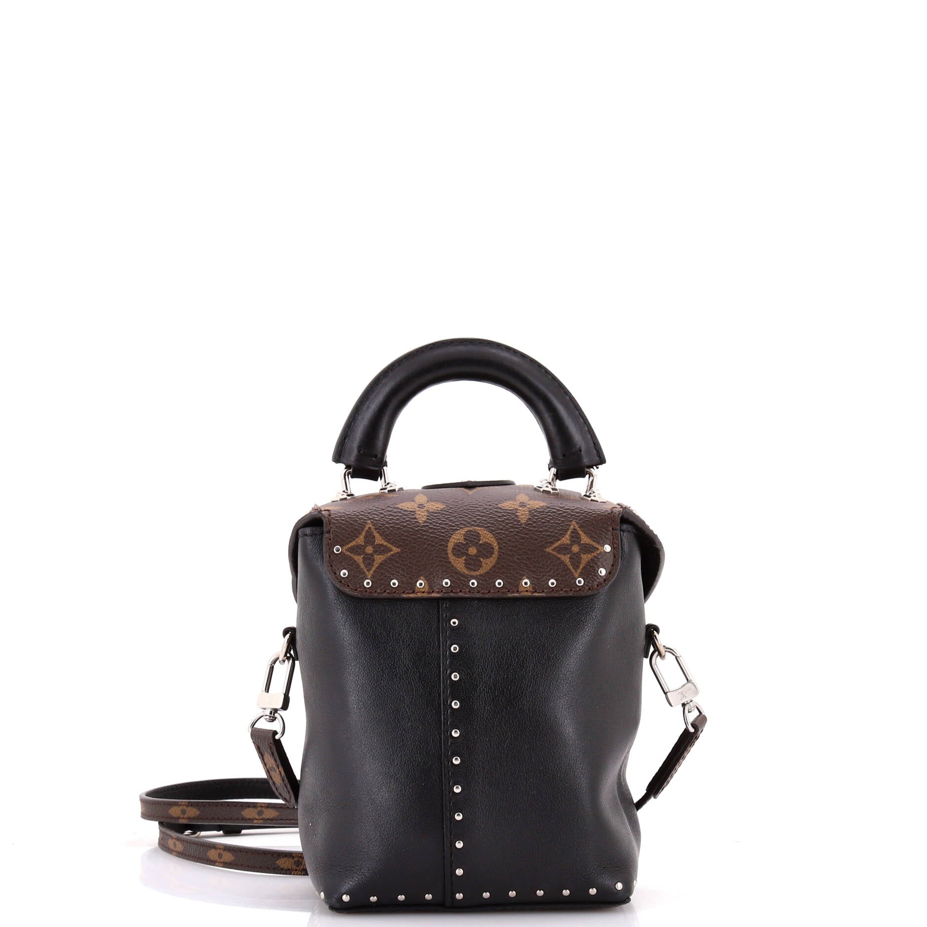 Camera Box Handbag Studded Monogram Canvas and Leather