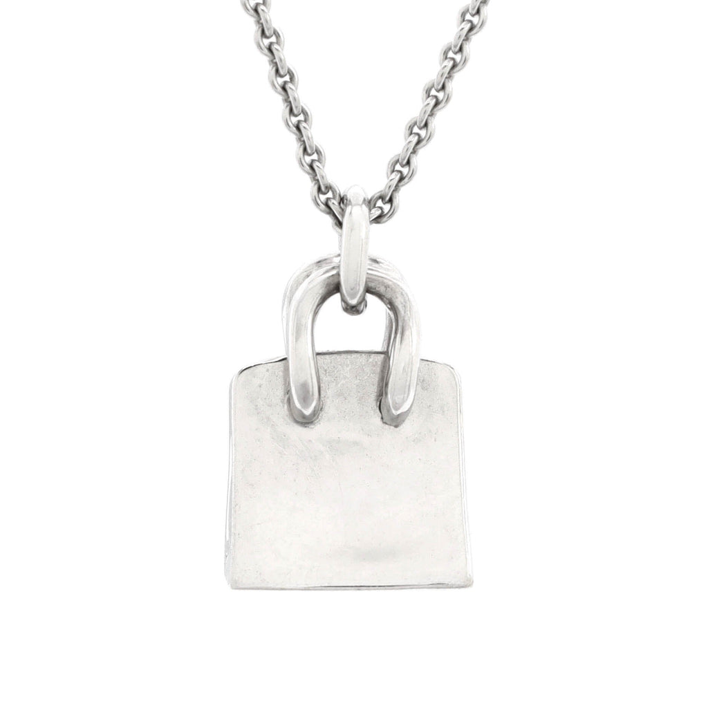 Birkin Amulette Pendant Necklace 18K White Gold and Diamonds