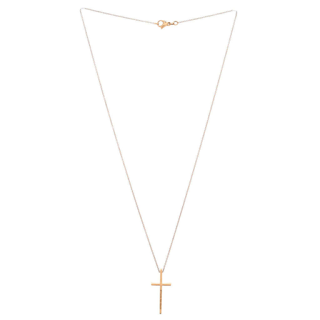 Metro Cross Pendant Necklace 18K Rose Gold