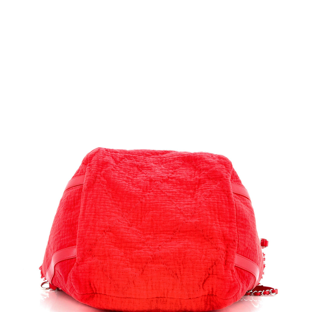 Double Face Deauville Tote Fringe Quilted Canvas Small