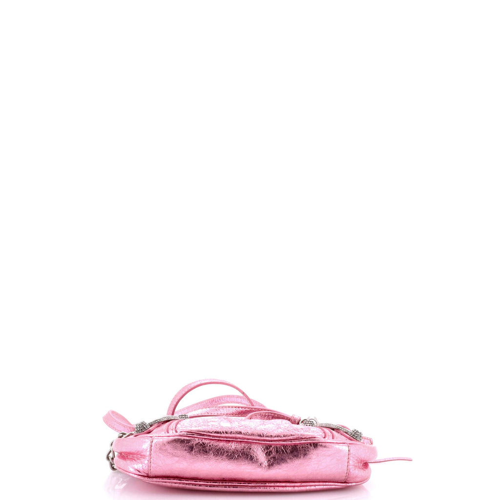 Le Cagole Giant Studs Shoulder Bag Leather with Crystals Mini