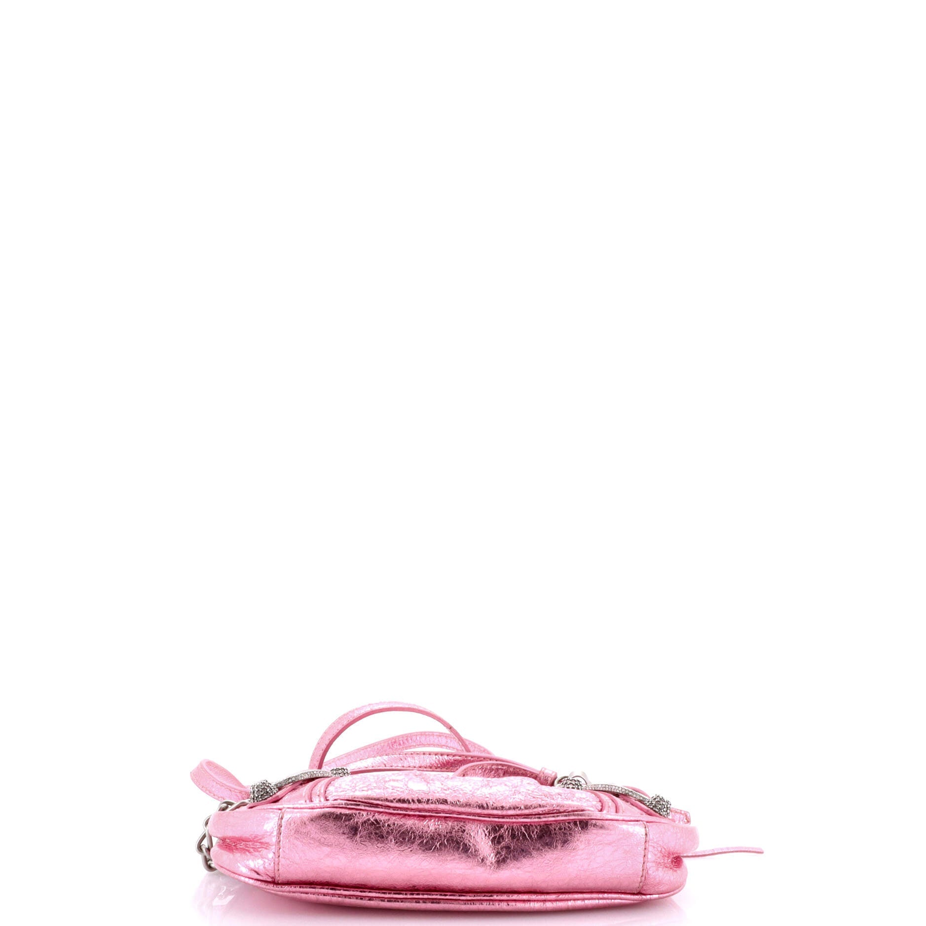 Le Cagole Giant Studs Shoulder Bag Leather with Crystals Mini