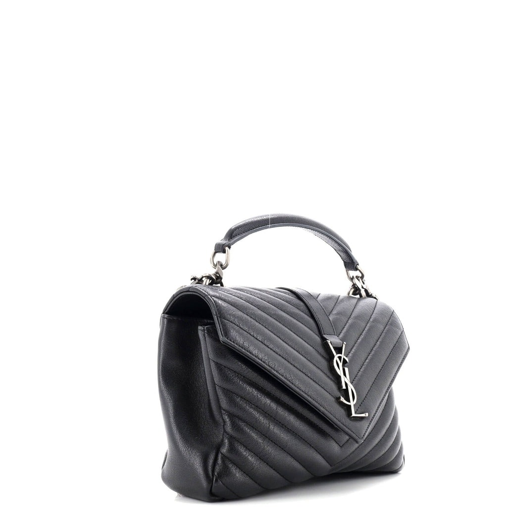 Classic Monogram College Bag Matelasse Chevron Leather Medium