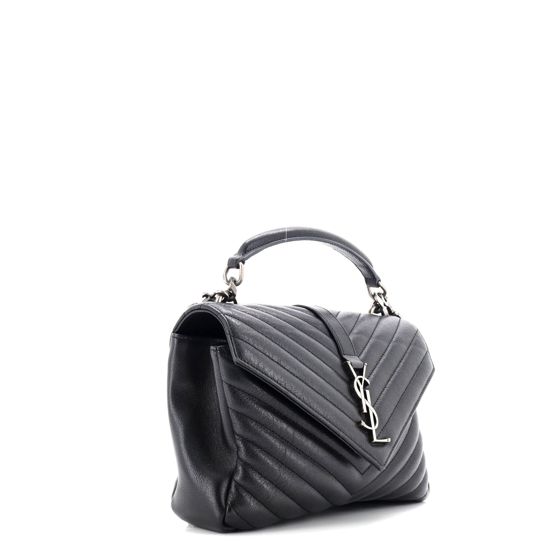 Classic Monogram College Bag Matelasse Chevron Leather Medium
