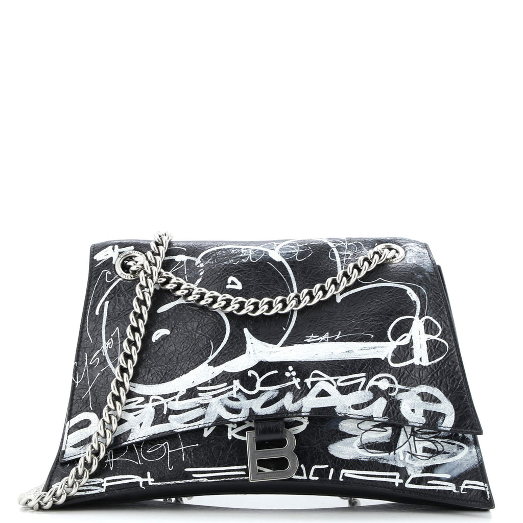 Graffiti Crush Chain Flap Bag Leather Medium