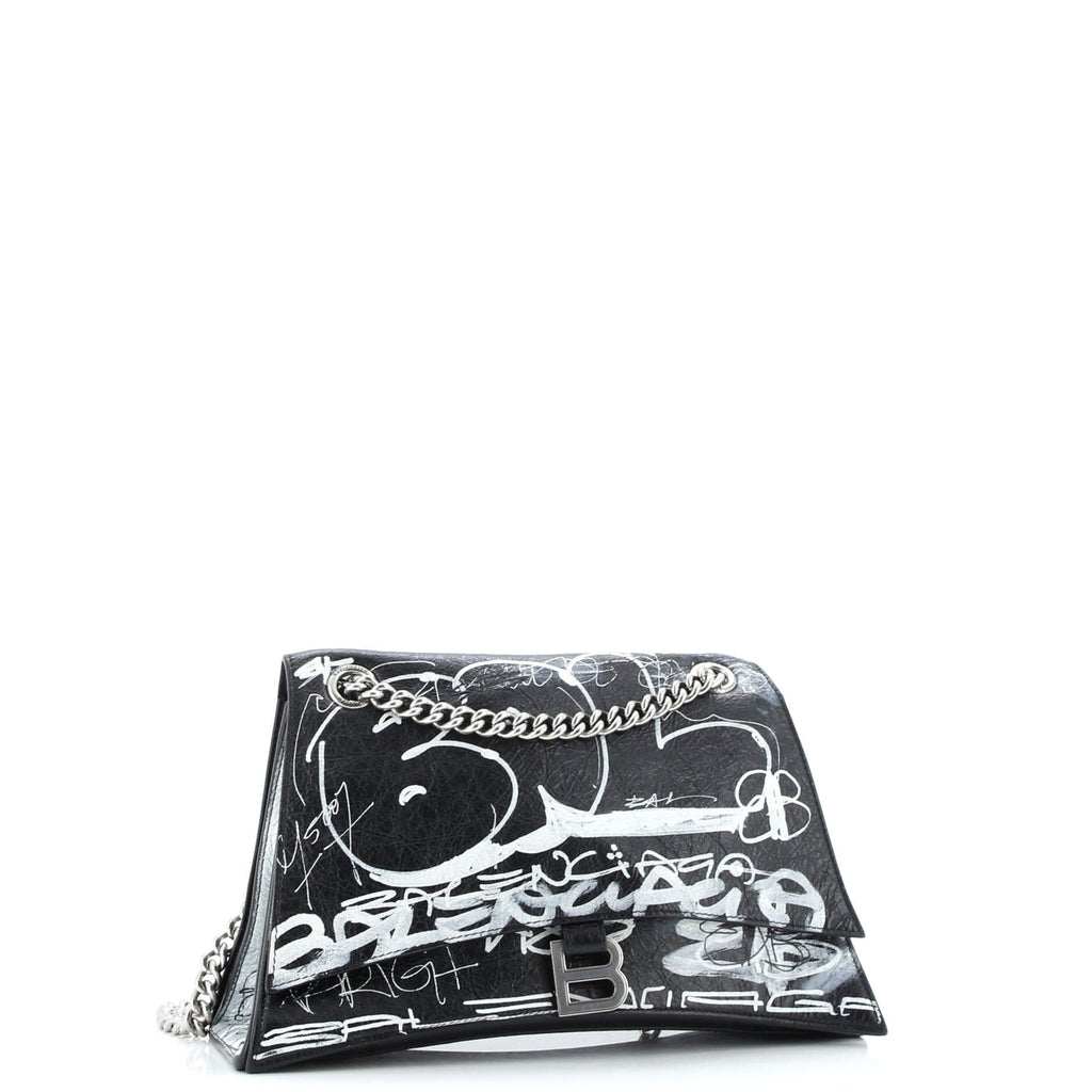 Graffiti Crush Chain Flap Bag Leather Medium