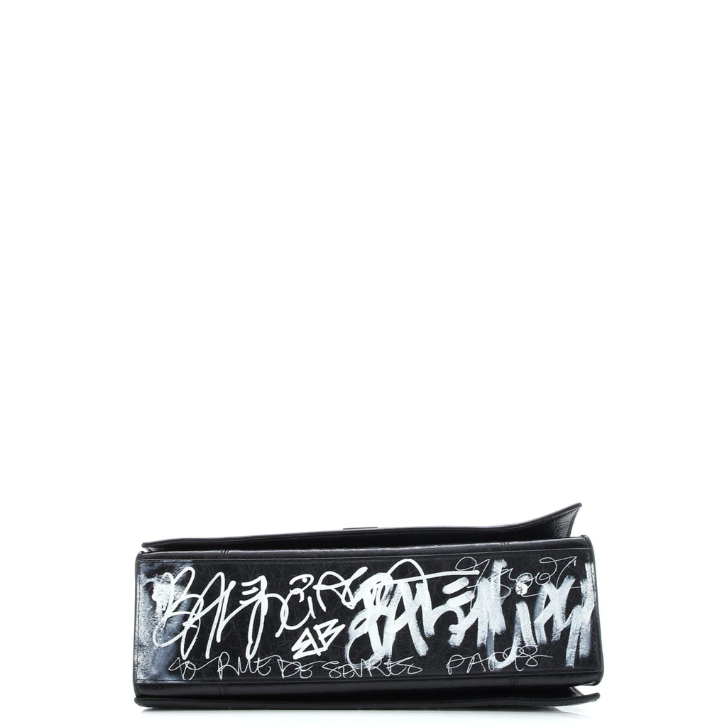 Graffiti Crush Chain Flap Bag Leather Medium