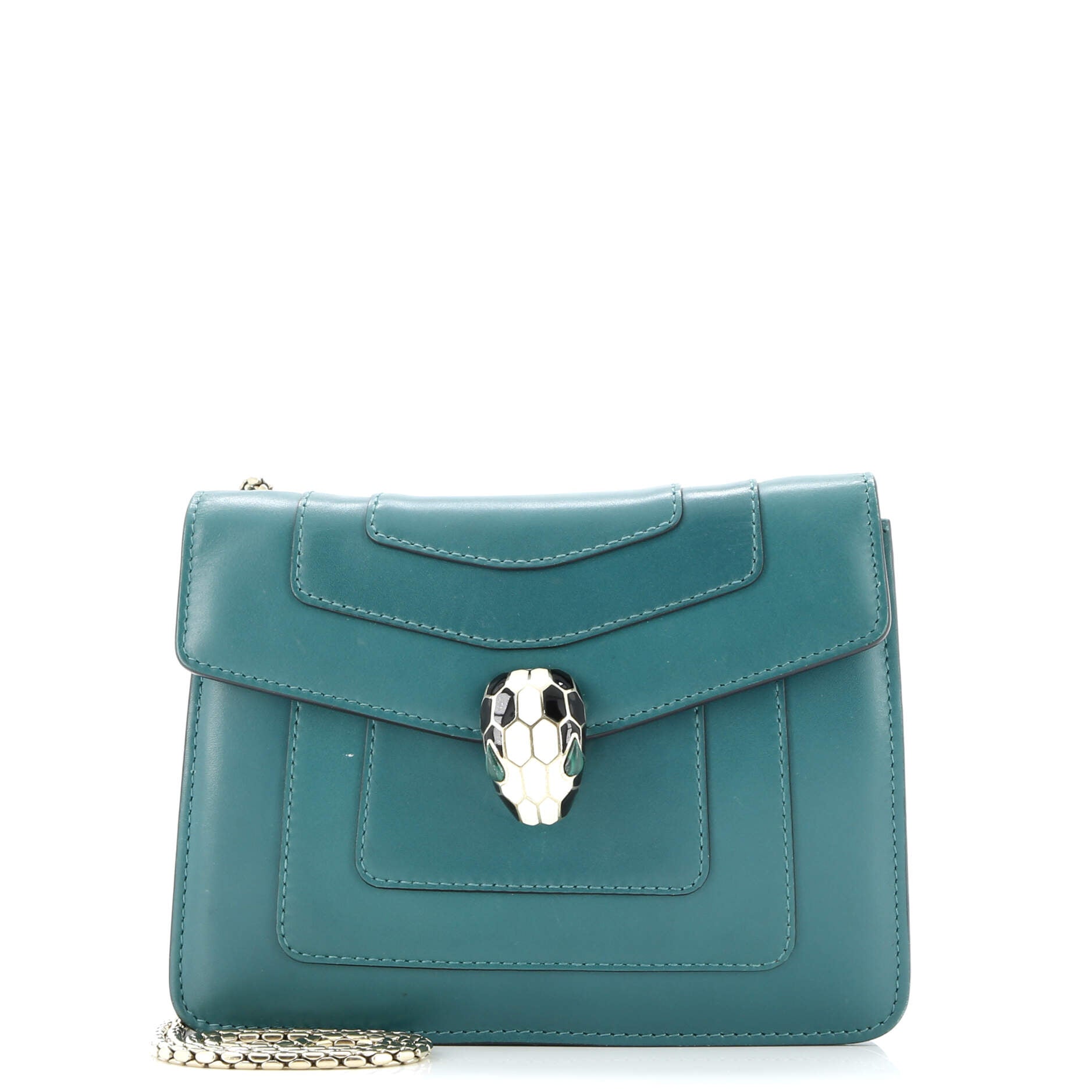 Serpenti Forever Square Shoulder Bag Leather Small