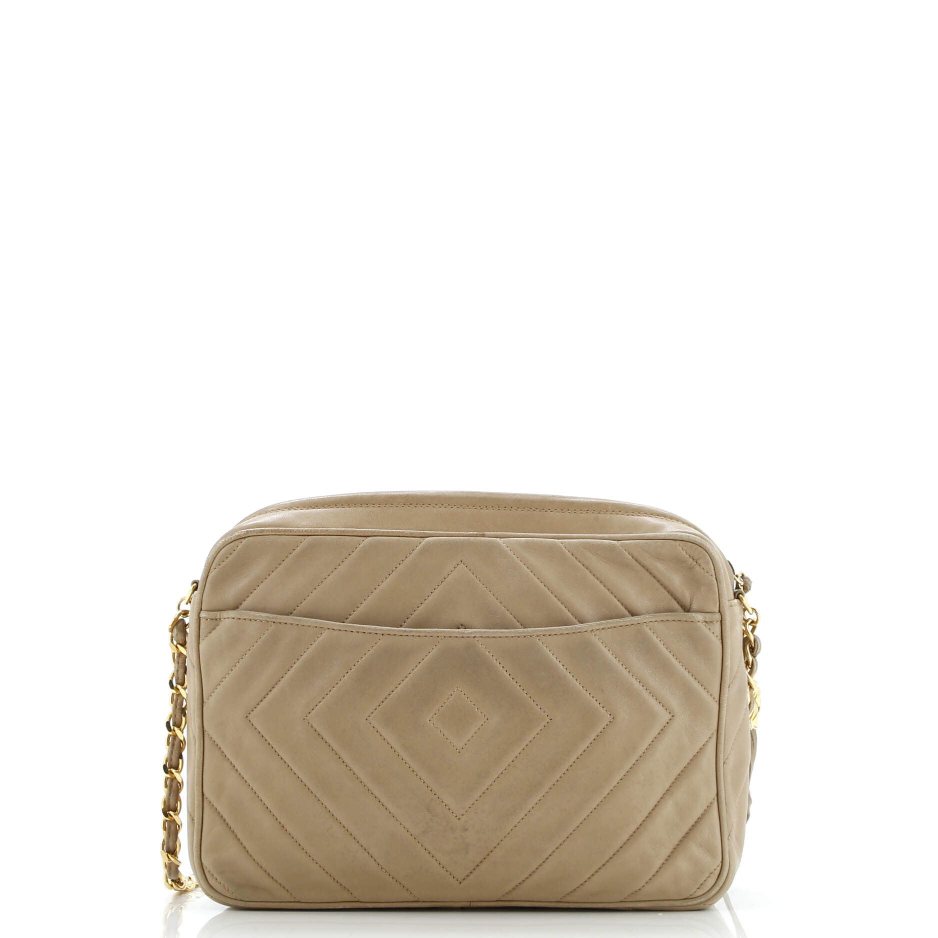 Vintage Diamond CC Camera Bag Chevron Lambskin Medium