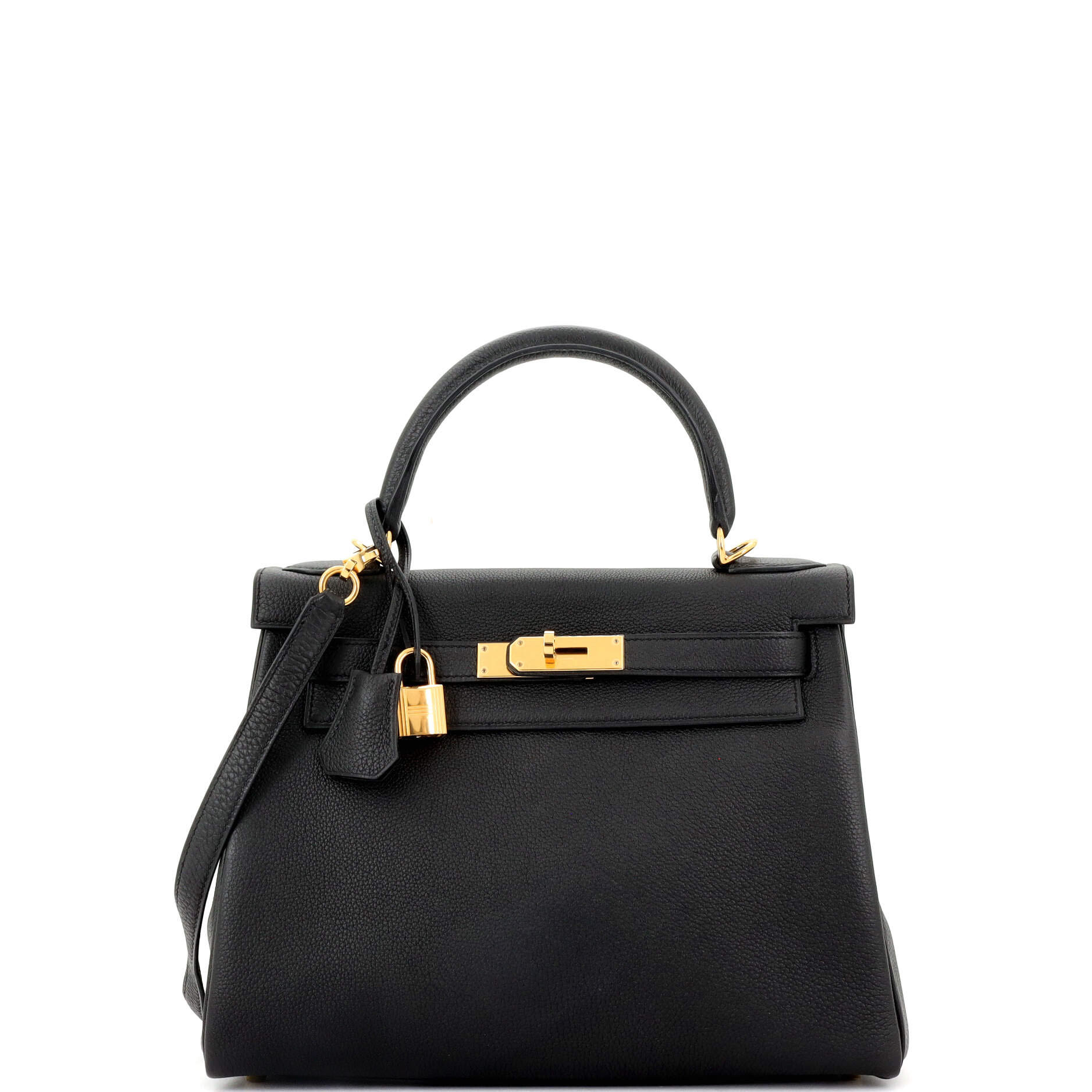 Kelly Handbag Noir Togo with Gold Hardware 28