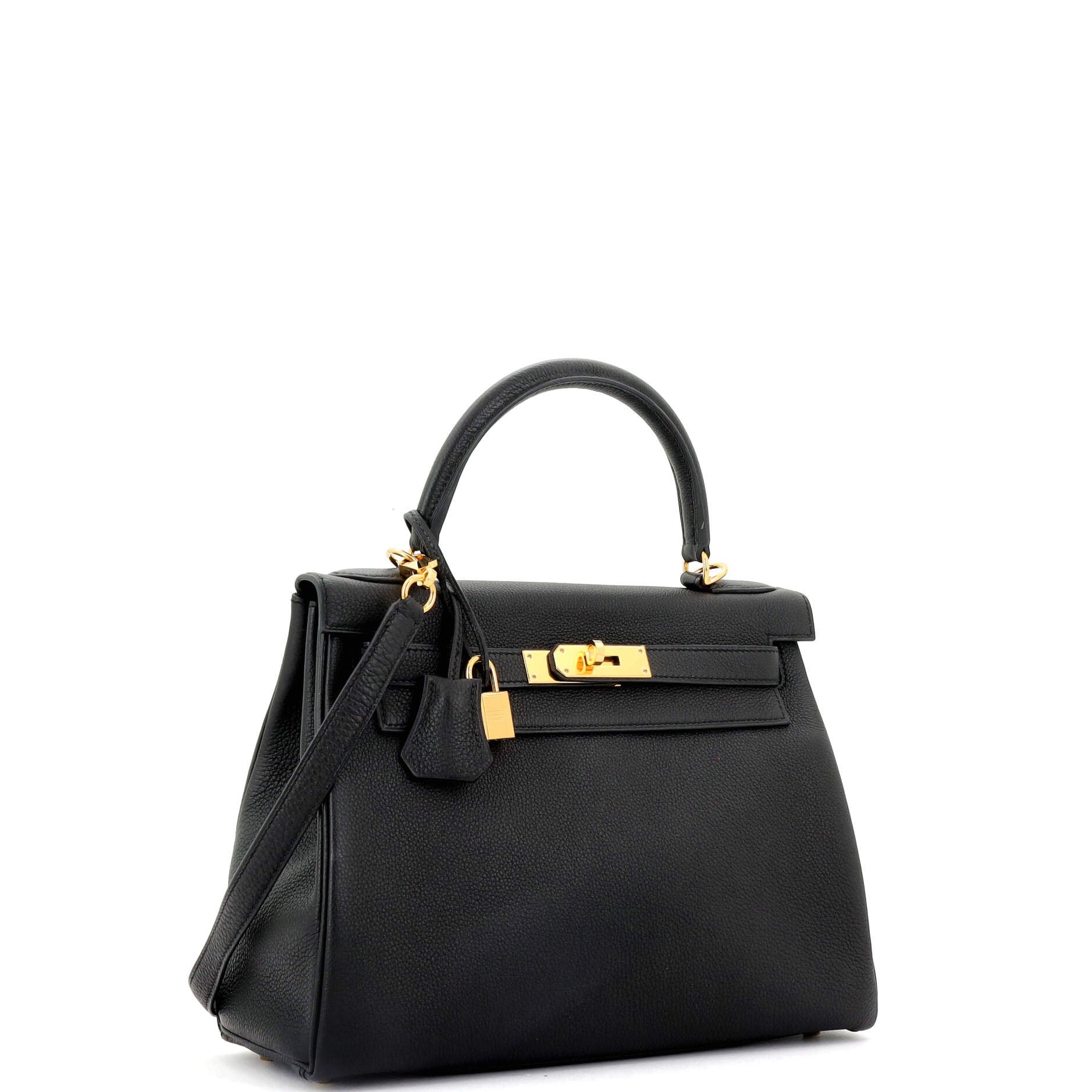 Kelly Handbag Noir Togo with Gold Hardware 28