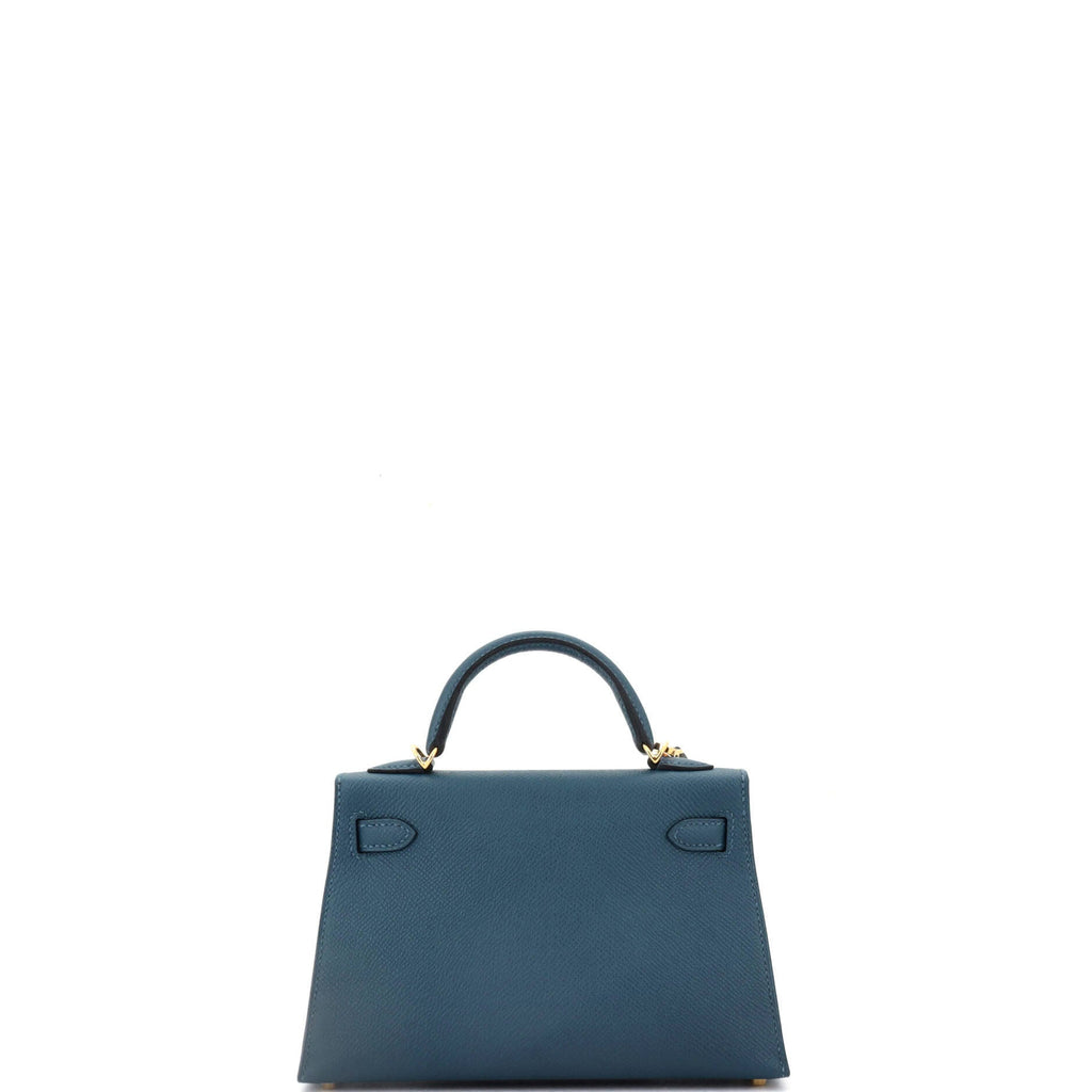 Kelly Mini II Bag Deep Blue Epsom with Gold Hardware 20