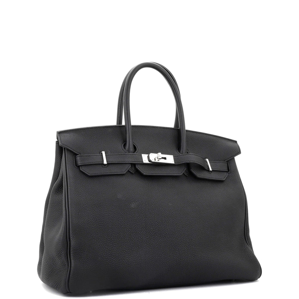 Birkin Handbag Noir Togo with Palladium Hardware 35