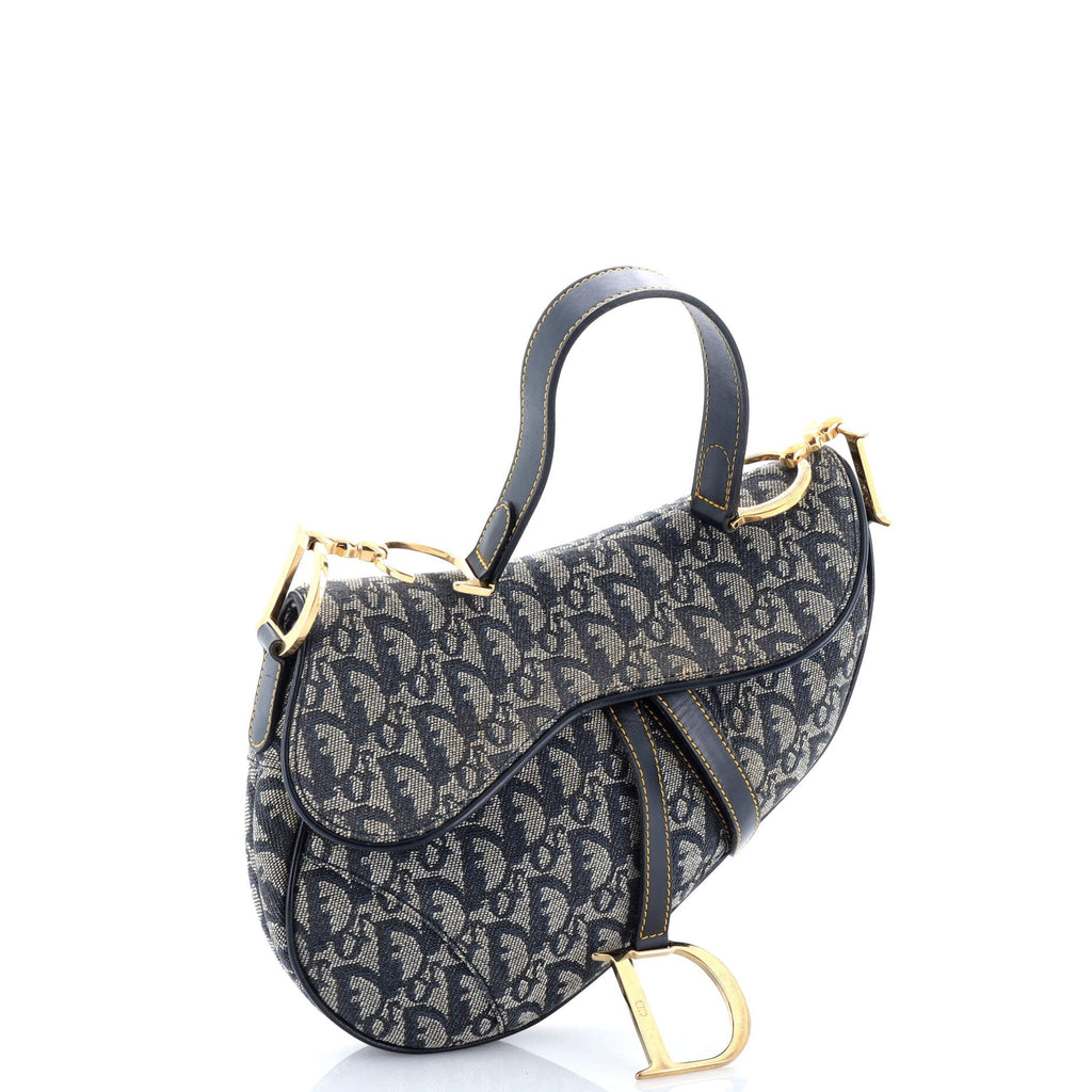 Vintage Saddle Bag Diorissimo Canvas Medium