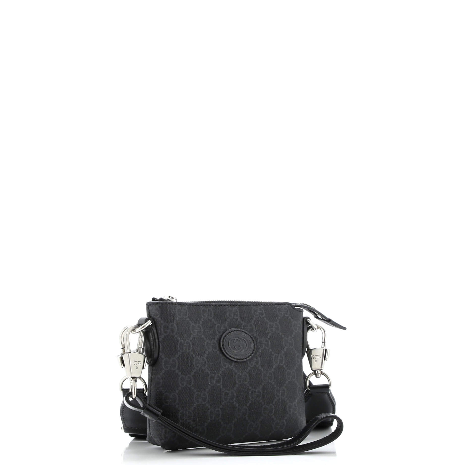 Interlocking G Patch Wristlet Messenger Bag GG Coated Canvas Mini